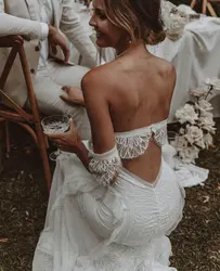 FATAPAESE  Bride Wedding Dresses Lace Sweetheart Built in Cups Off-the-Shoulder Scallop Edged Lace Arm Bands and A Back Strap