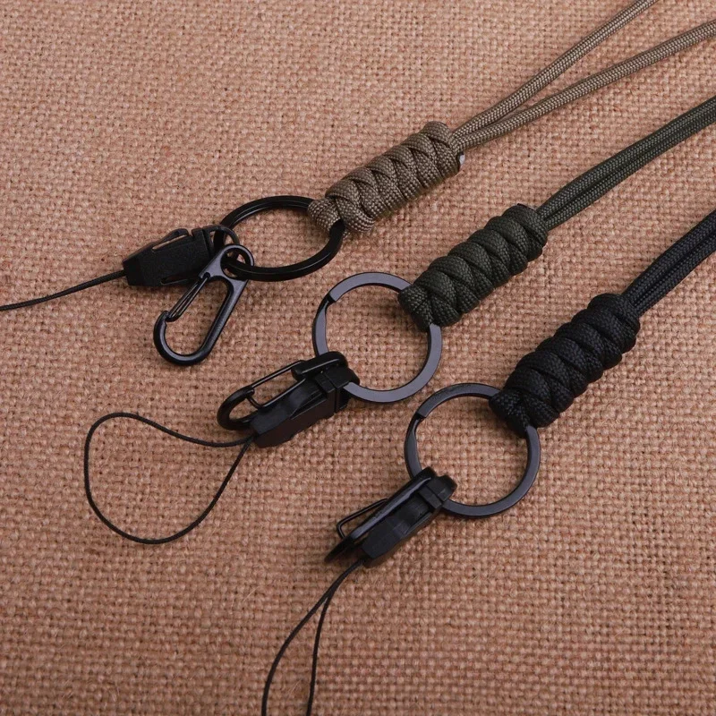1Pc Solid Color Lanyard Strong Polyester Woven Rope for Pass Work Card Holder Keychain Mobile Phone Camera Keys Neck Strap