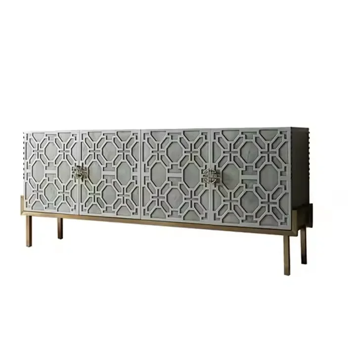 

1*American retro solid wood porch cabinet villa stainless steel dining edge Nordic storage cabinet