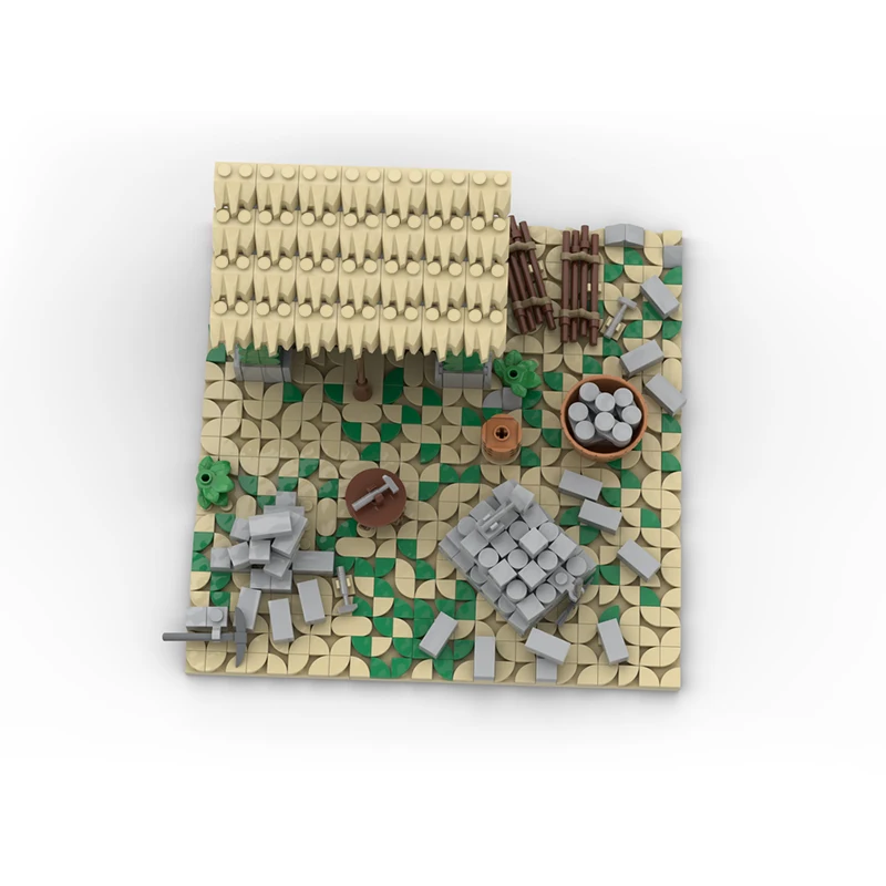 MOC- 214958   القرون الوسطى العمارة التعدين مخيم بنة نموذج الطوب مجموعة الهدايا الإبداعية الجسيمات الصغيرة الكبار لتقوم بها بنفسك لعبة 1139 قطعة