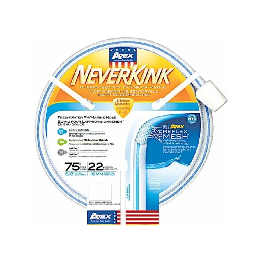 

Neverkink Water Hose 5/8 Inch x 75 Feet Kink-Free Heavy-Duty Garden Hose for Outdoor Use, Flexible Lightweight Design, Availabl
