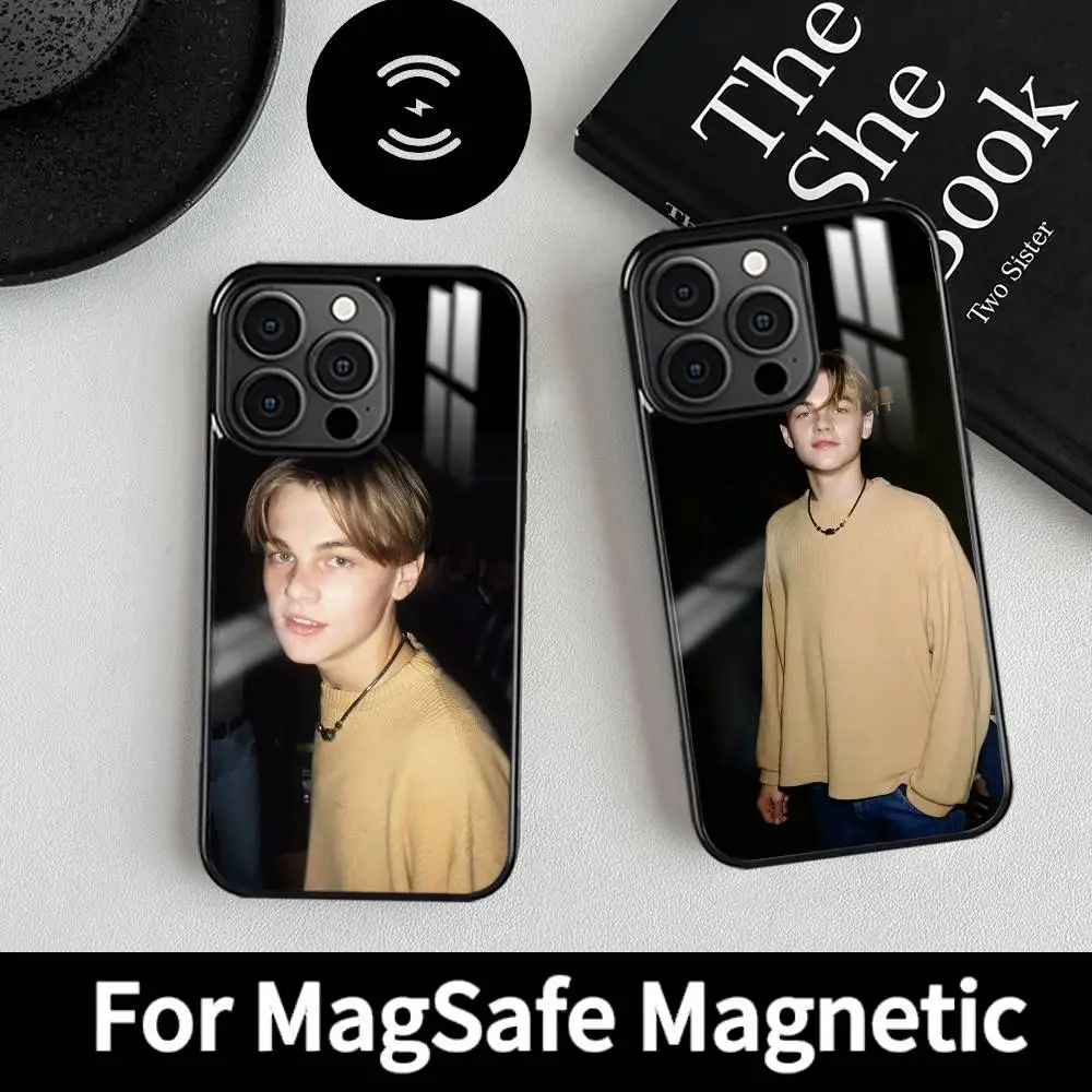 

L-Leonardo DiCaprio Phone Case MagSafe Magnetic for iPhone 16 15 14 13 12 11 Pro Plus Max Mini Wireless Charger Funda