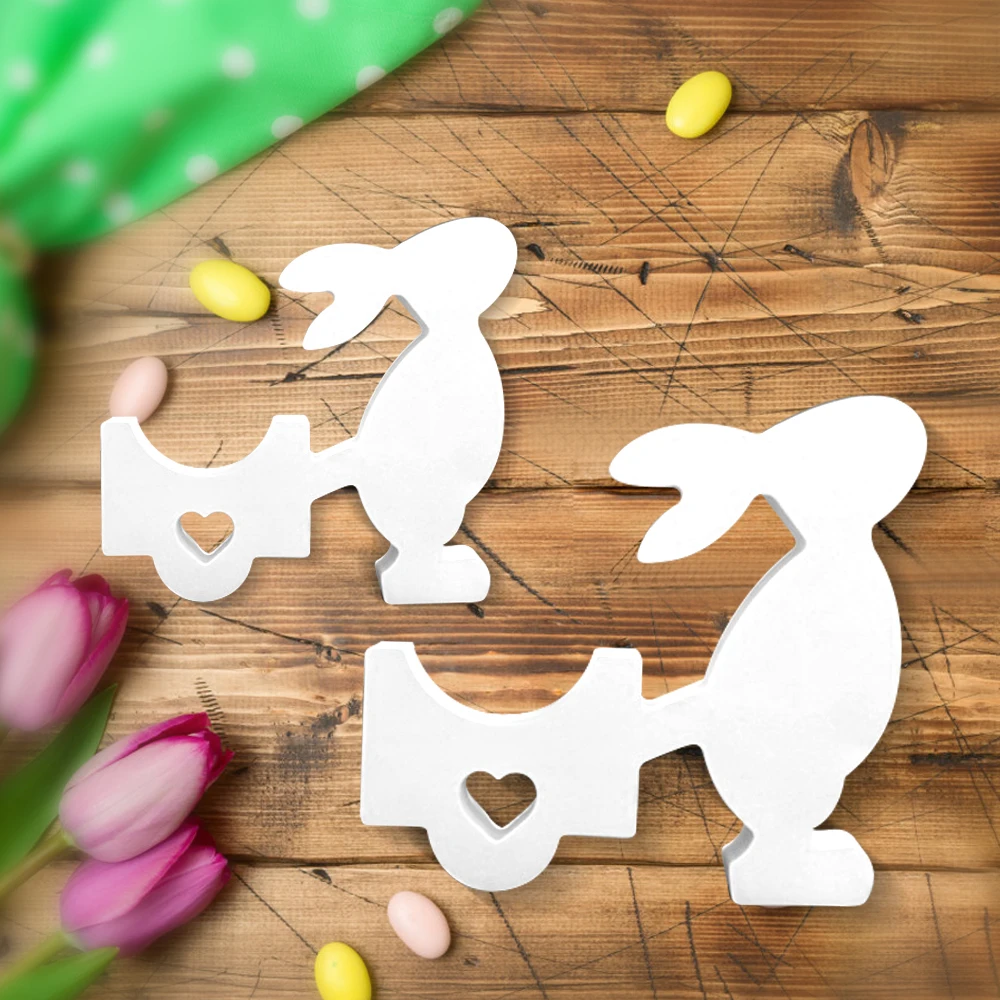 Ostern niedlichen Kaninchen Silikon Formen Gips Auto montiert Weihrauch expandierende Form Aroma therapie Kerze Harz Formen Gips Dekoration