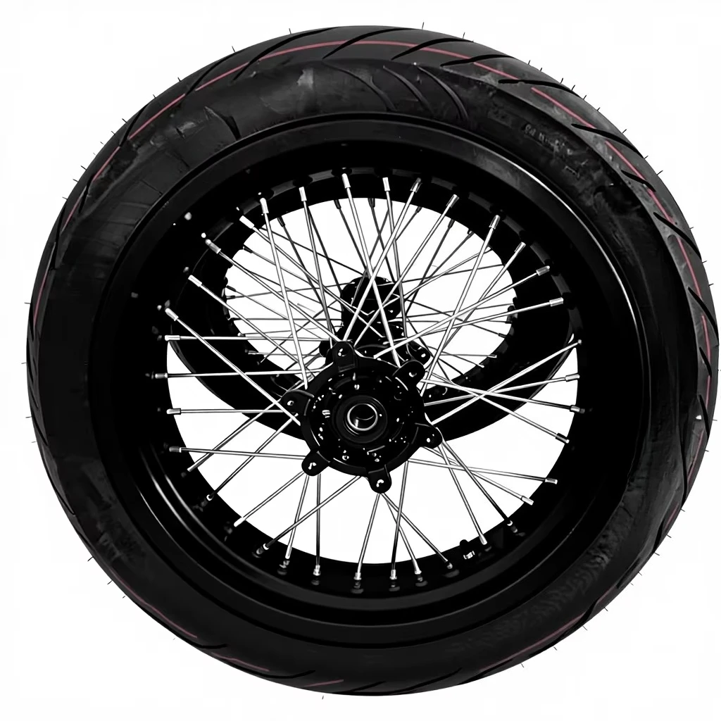 

Wheel Kit Electric Dirt Bike 74V 60Ah Ebike 90 km/h Supermoto Tire Casing 100/80-17