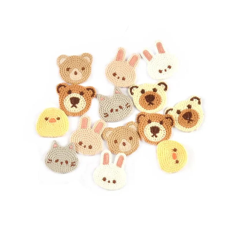 10pcs 3-4.1cm Lovely Bear/Cat/Rabbit Embroideried Patches For DIY Kid Clothes Bag Sewing Accessories Garments Appliques C4137