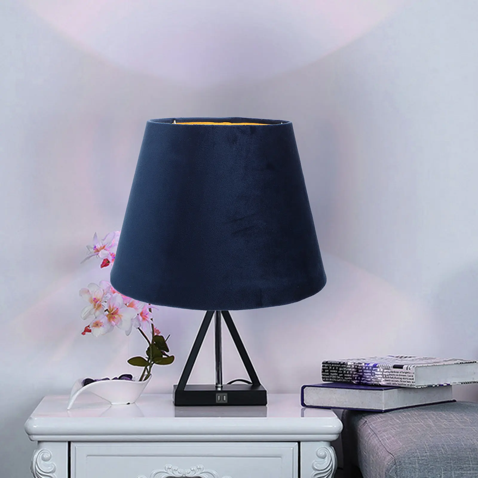 

1Pcs Lined Cloth Lampshade Gold Interior Simple Lightweight Lamp Cover for Wall Floor Table Bedside Lamp Warm Home Decor
