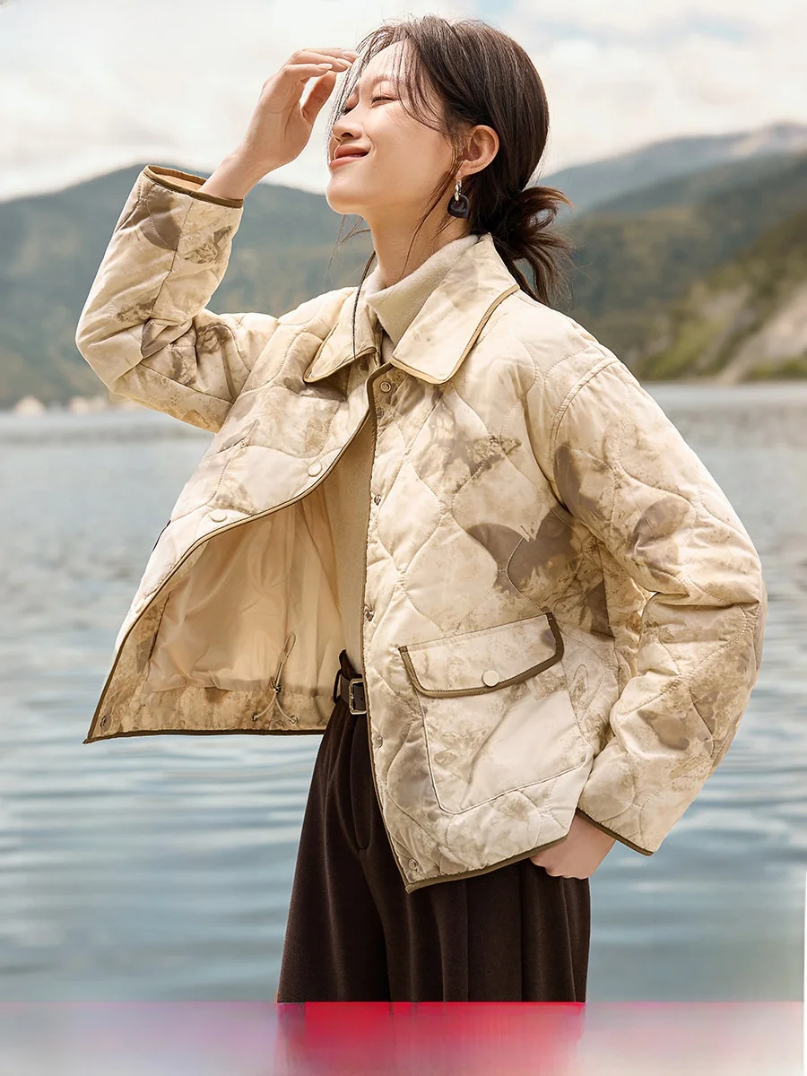 

Mo Han Mei Повседневное хлопковое пальто с воротником-стойкой и воротником-стойкой, новинка зимы 202, универсальное цветное хлопковое пальто Blo