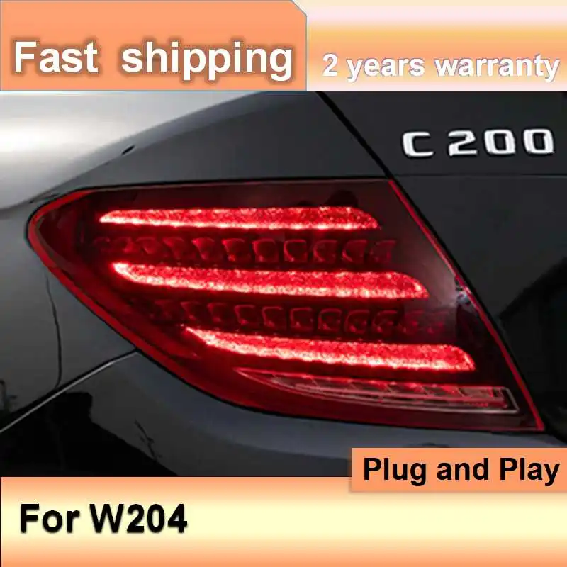 Car Accessories for Mercedes Benz W204 Tail Lights 2007-2013 W204 Taillight DRL+Brake+Turn Signal+Reversing+Fog