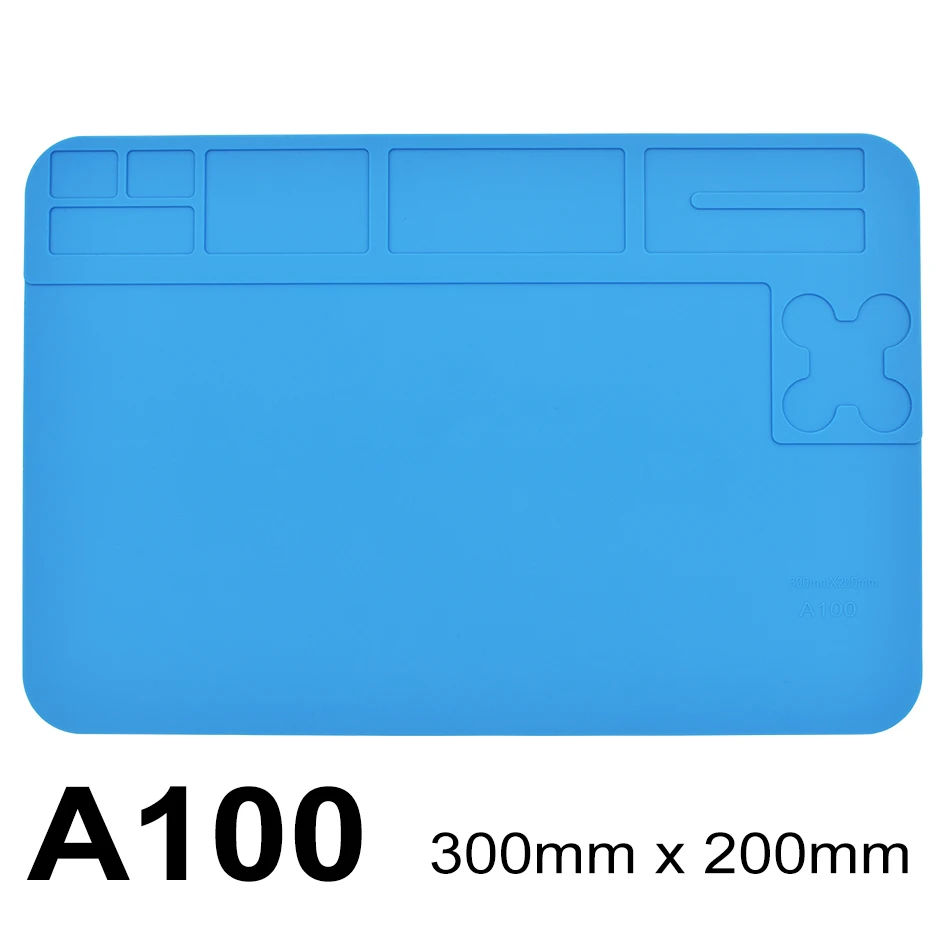 

A100 / A200 Blue Repair Pad Insulation Heat-Resistant Silicon Soldering Mat Work Desk Platform for BGA Station