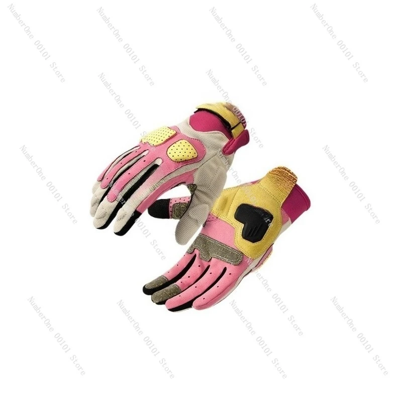 

Motorcycle riding gloves women's summer sunscreen breathable racing rider retro locomotive gloves men's full finger touch screen