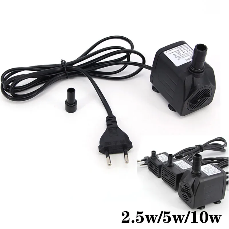 AC 220V EU US Plug 2.5W 5w 10w Submersible Water Pump Aquarium Fountain Pump Air Fish Pond Pool Tank Water Pump o1