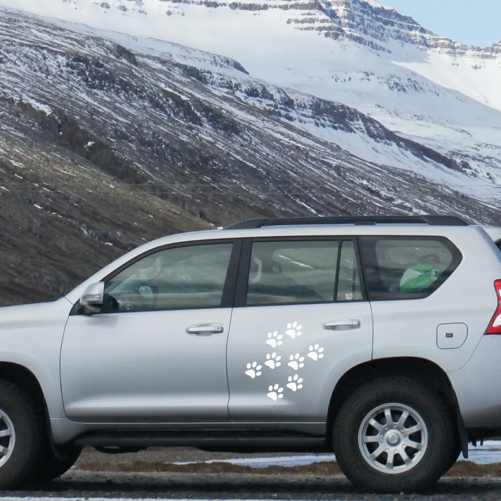 24Pcs Cat Footprint Car Sticker Easy to Apply Remove No Body Window Decorative Decal Cute Auto Decoration