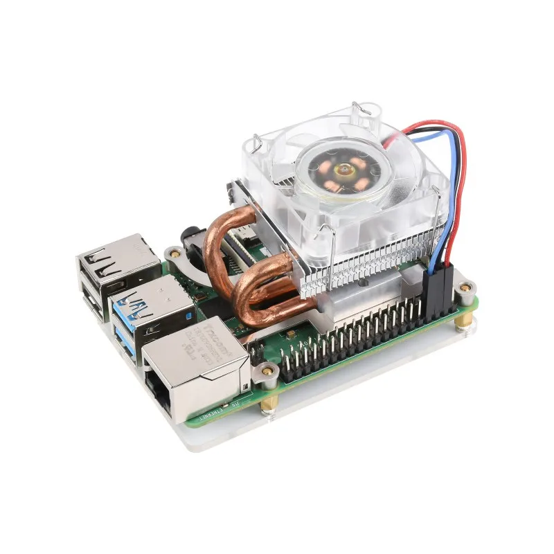 ICE Tower Fan V2 for Pi,Low-Profile ICE Tower Cooling Fan for Raspberry Pi 4B/3B+/3B, Super Heat Dissipation