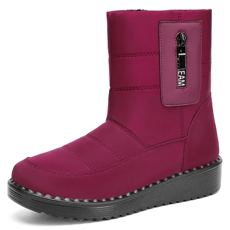 Zapatos de algodón para mujer, botas largas gruesas de felpa para exteriores, cálidas y deportivas para la nieve, nuevo estilo, invierno, 2024