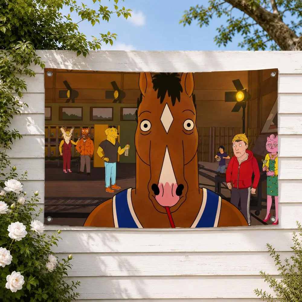 TV Series BoJack Horseman Flags Yard Garden Decor Banner Indoor Outdoor Wall Hanging Flag Home Patio Wall Art Decoration