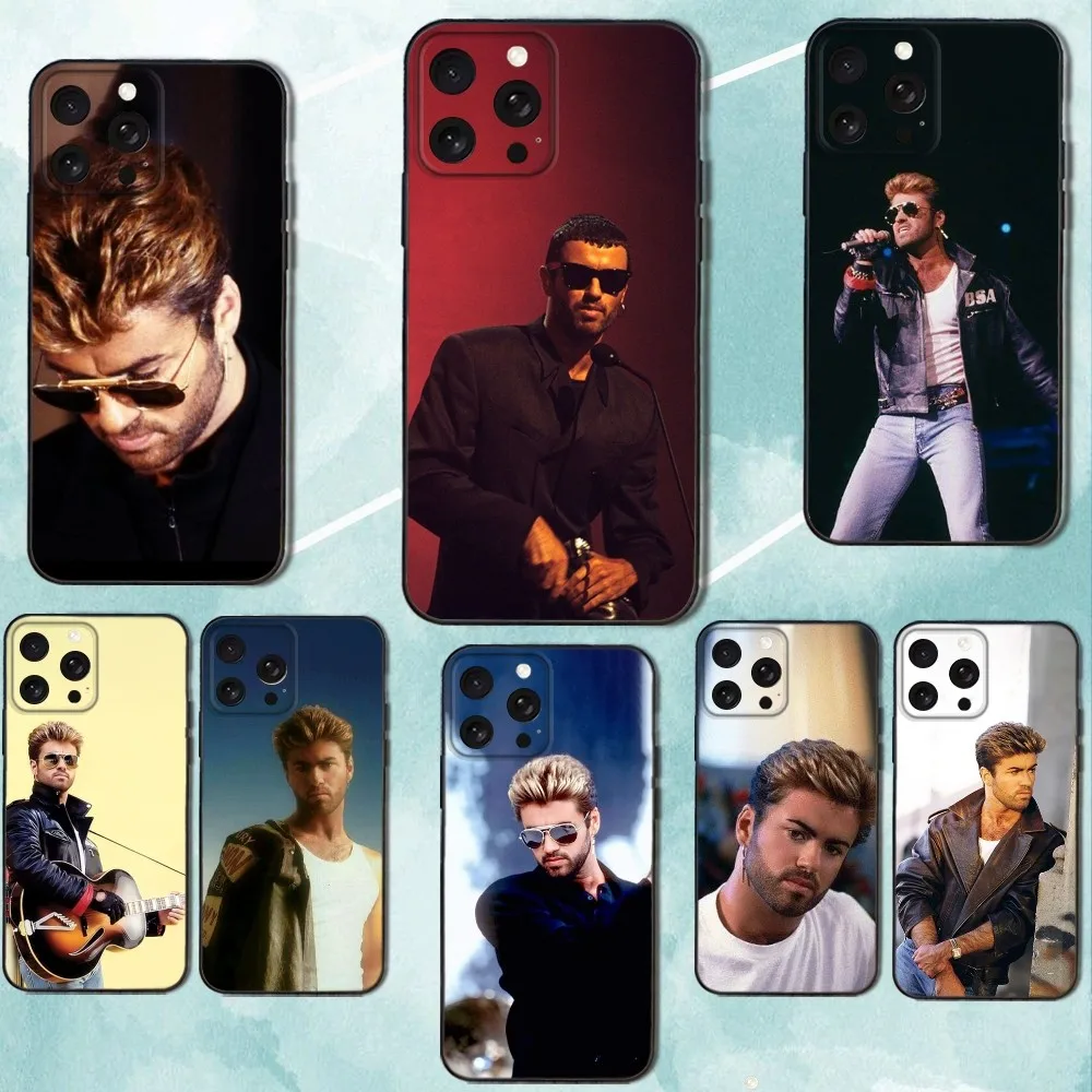 

George Michael Phone Case For iPhone 16e,16,15,14,13,12,11,Pro,X,XS,Max,XR,Plus,Mini Soft Black Cover