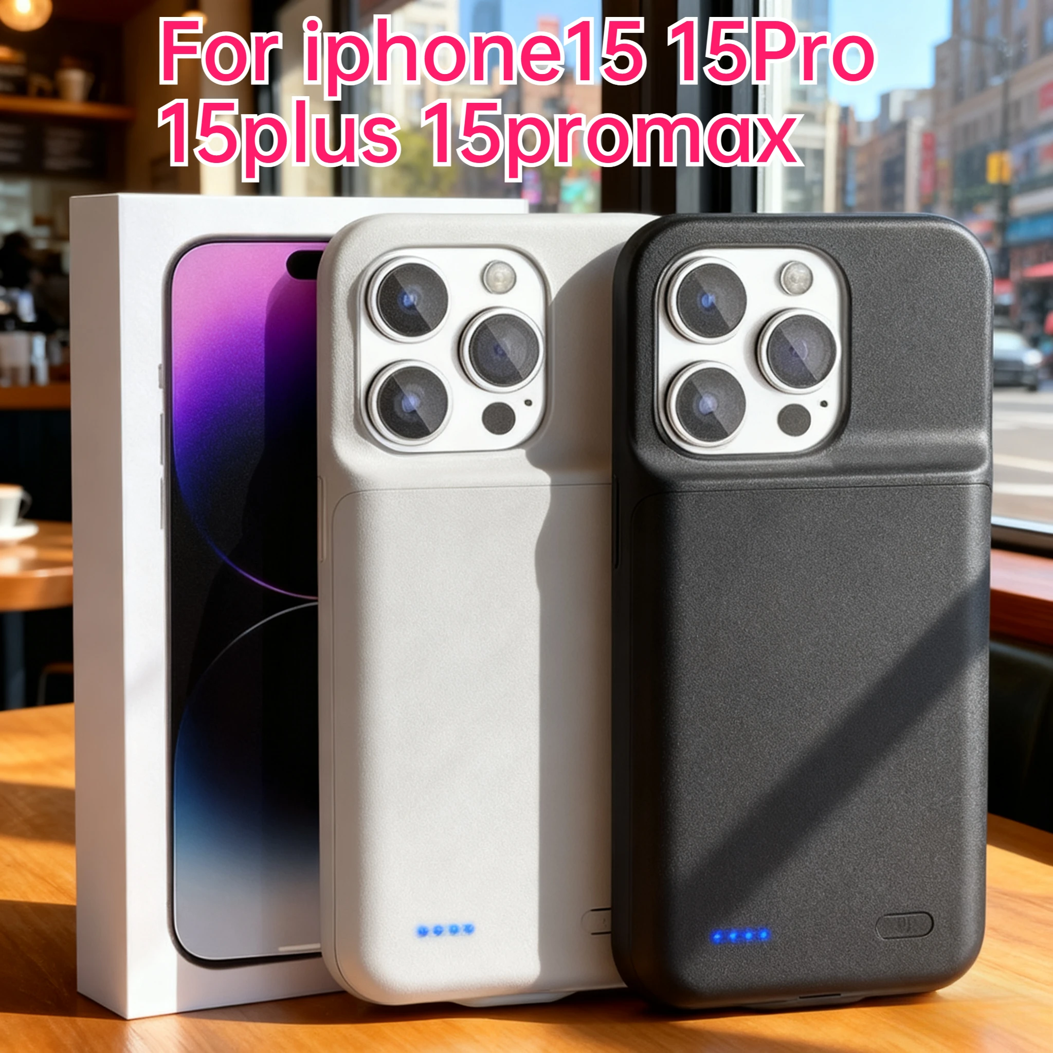 

20000mAh Compatible Wireless Power Bank Suitable for IPhone 15 15Pro 15ProMax 15Plus Ultra-thin Portable Back Clip Battery Case