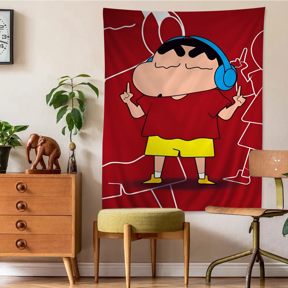 C-Crayon S-Shin-chan Printed Large Wall Tapestry Indian Buddha Wall Decoration Witchcraft Bohemian Hippie Decor Blanket