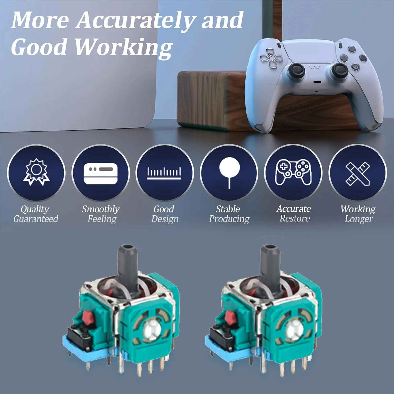 3D Analog Joystick Replacement for Playstation 5 DualSense PS5 Controller Accessories Thumb Sticks with Repair Parts Kit - Image 3
