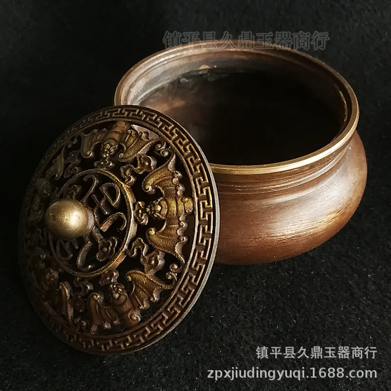 Antique Miscellaneous Items: Three-legged , Pure Copper Household Indoor Sandalwood Incense Burner, Aromath