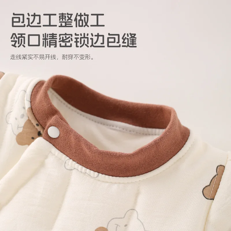 Somenie Thin Pure Cotton Butterfly Newborn Romper Warm Belly Protection Monk Style Baby Crawling Onesie Autumn Winter Outfit