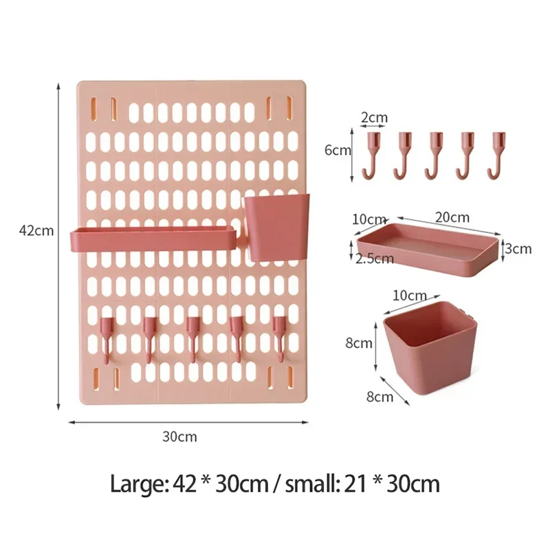 Hole Board Wall Shelf Hooks Self-adhesive Storage Rack Desk Organizer Room Organization Various Home Storage Accessories