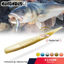 Hunthouse Rattlesnake Soft Lure With Rattles 110mm/5.3g 150mm/14g PVC Materal Lerrue For Fishing Pike Bass Silicone Lure Fish