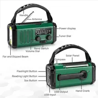 Woopker Radio E30 10000mAh FM Emergency Radio Solar Hand Crank Generator AM/FM/NOAA LED Portable Radio SOS Alarm Power Bank