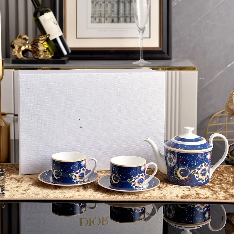 Home office pot double cup plate afternoon tea coffee cup saucer gift box set