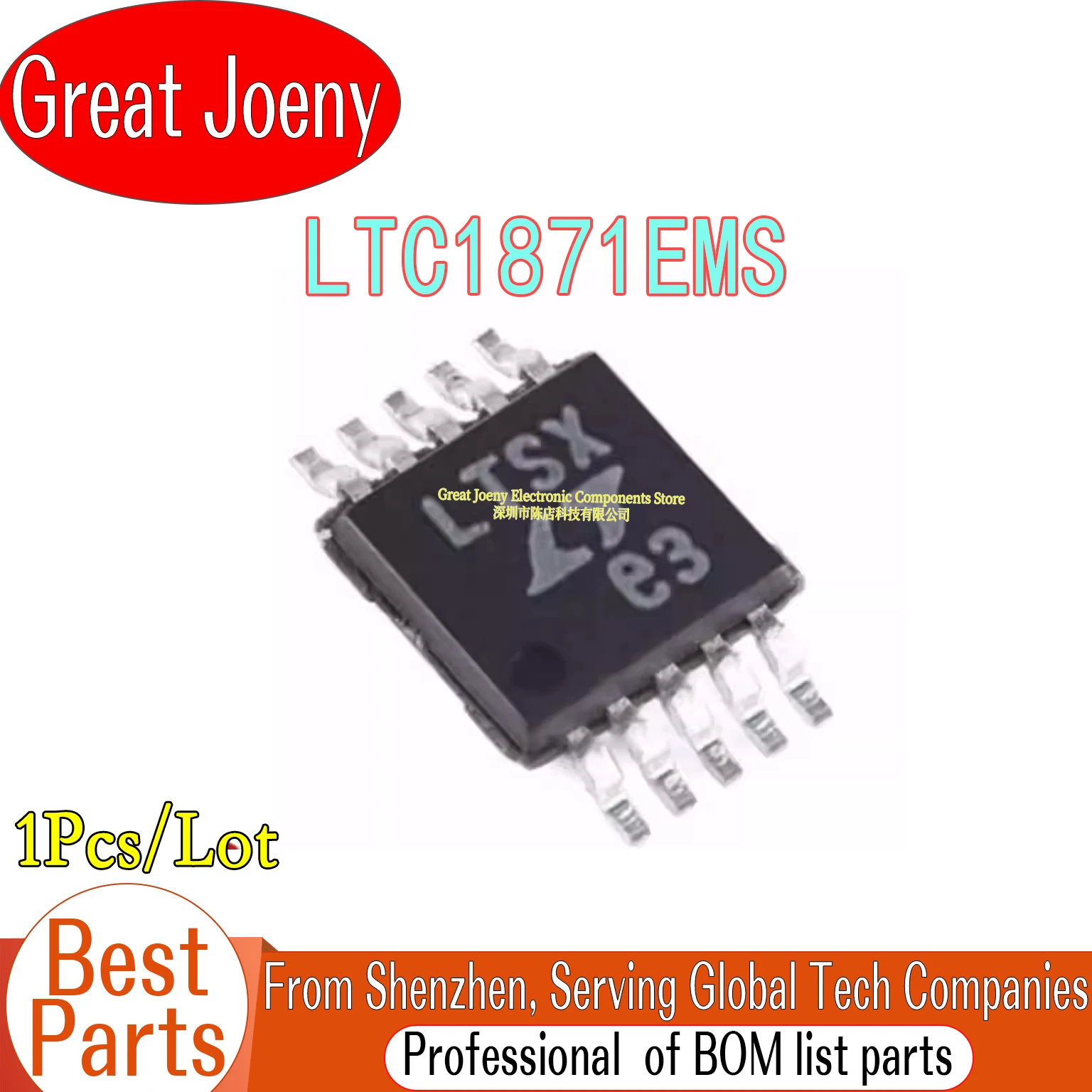 100% New Original LTSX LTC1871EMS LTC1871 IC Chipset MSOP-10