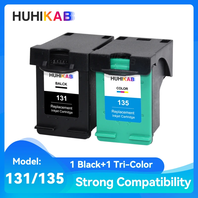 Cartuchos de Tinta Recarregáveis 131 135 Substitutos para hp131 135 para HP Photosmart C3100 C3183 C3150 C3180 PSC1500 1510 1513 1600