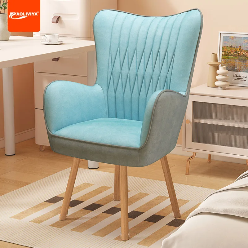 Aoliviya Computer Chair Home Backrest Comfortable Long-Sitting Solid Wood Cosmetic Chair Lazy Dormitory College Student Study De