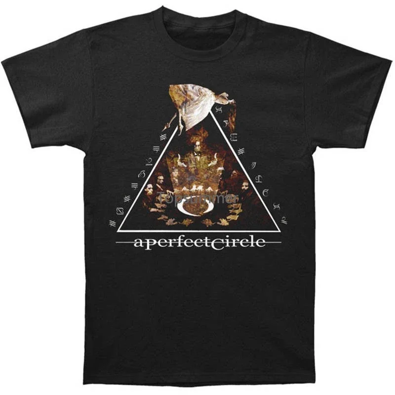 Fashion Black Cotton Crew Neck Broadcloth Short Mens A Perfect Circle T Shirt