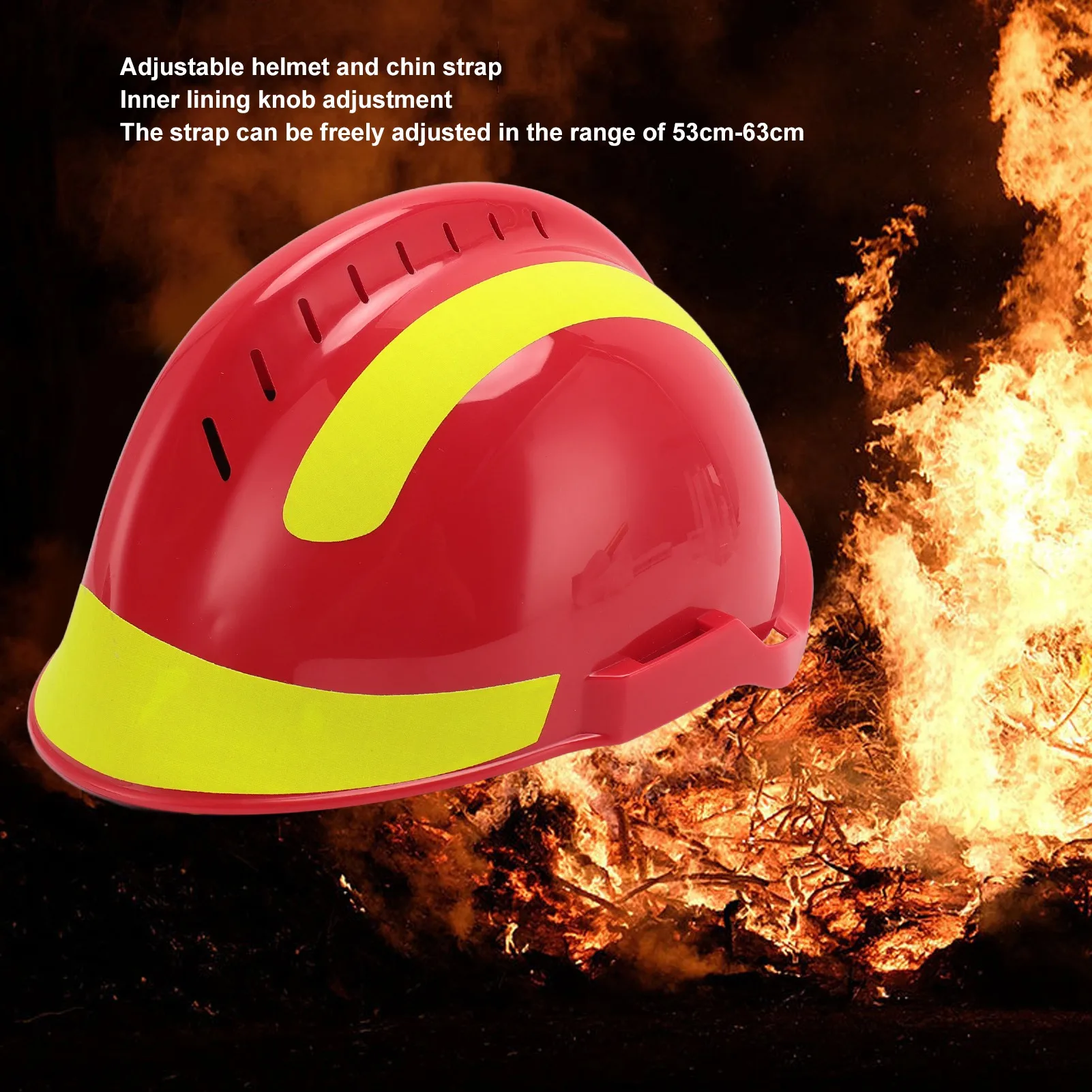 

Fire Helmet Safety Helmet Heat Resisting Shock Resistance Adjustable Hard Vented Hard Hat for Outdoor Earthquake