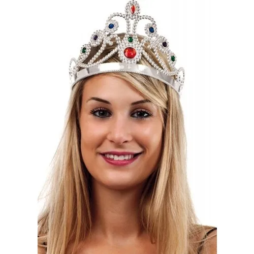 Aydınlı Party Silver Color Plastic Princess Tiara Queen Crown 60 cm