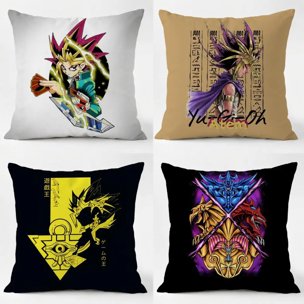 Y-YuGiOh S-Stickers Cushion Cover Daily Washable Linen Pillowcase Soft  for Sofa Bed Home Room Decor