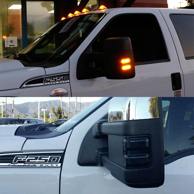 iJDM Amber Yellow  LED Side Mirror Marker Lamps Compatible With For 2008-2016 Ford F250 F350 F450 F550 Turn Signal Lamp 12V