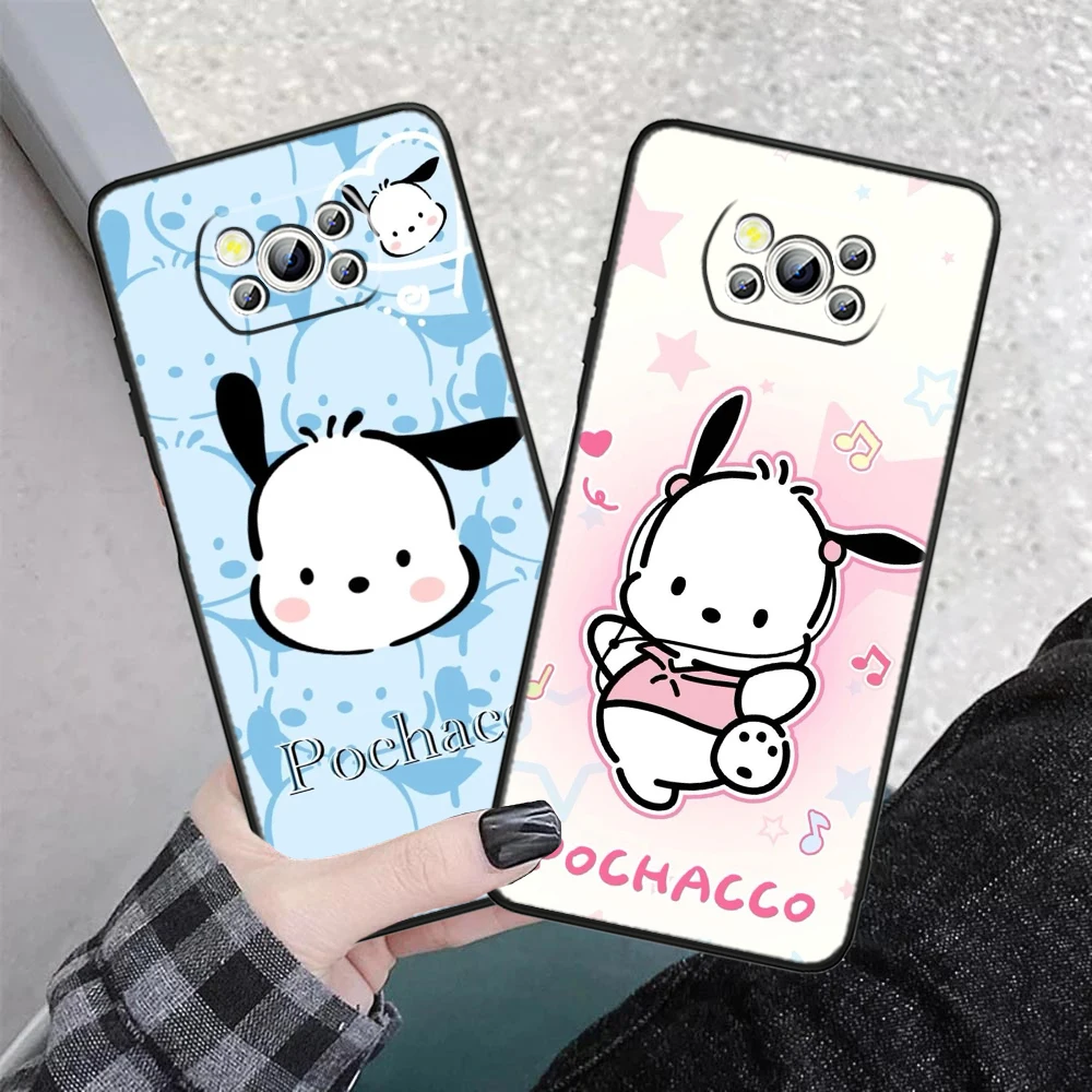 Pochacco Cute Cartoon For Xiaomi POCO F5 F4 F3 M6 M5 M4 X5 X4 X3 C65 Pro Soft Shockproof Black Phone Case