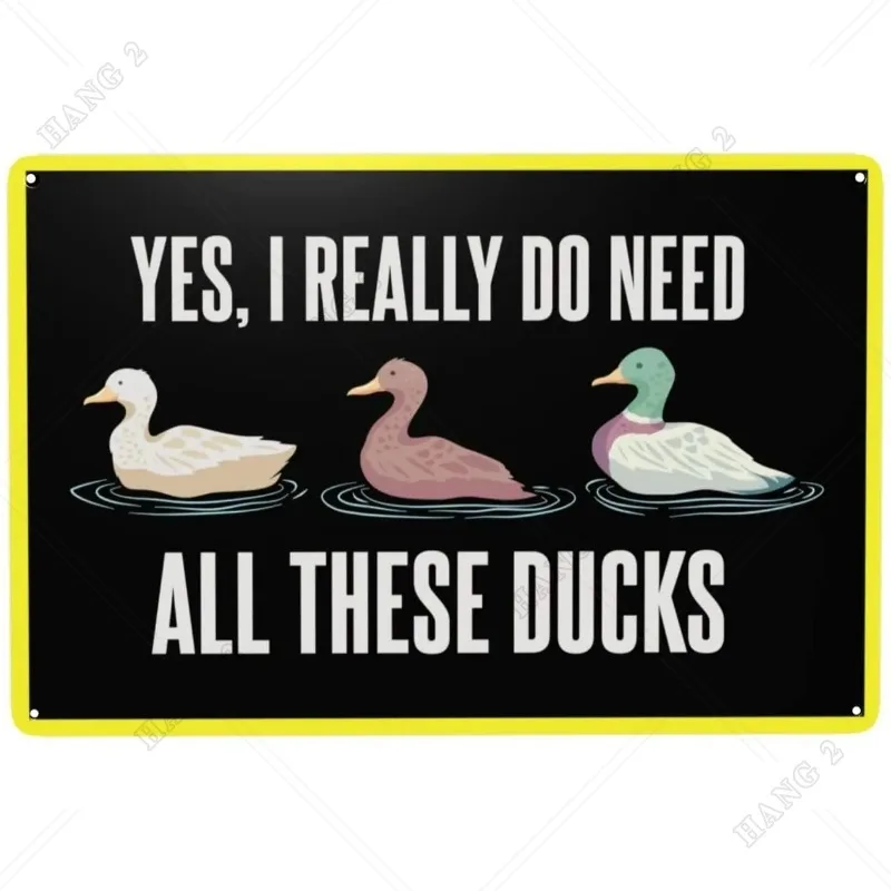 Animal Ducks Vintage Farmhouse Metal Signs Funny Farm Tin Signs Anti-rust Wall Art Anti-Deformed Home Decor Sign Tin Posters