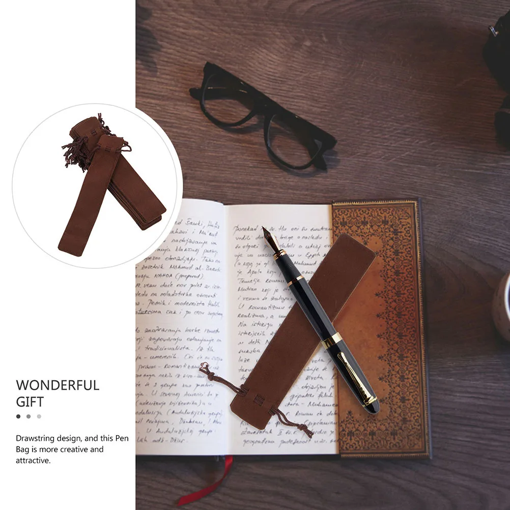 12Pcs Single Pen Bag Thickened Fabric Drawstring Pouch Multi-Purpose Organizer for Fountain Pens Markers Travel Friendly