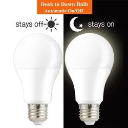 Dusk to Dawn Light Bulb LED Sensor Bulb E27 B22 Smart Control 10W 15W Lampada Outdoor Night Light 110V 220V