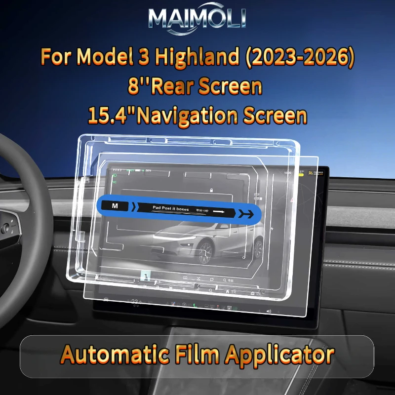 

For 2024-2026 Tesla Model 3 Screen Protector 15.4" 8" Tempered Glass Film Anti-Scratch HD Matte Anti-Glare Dust-Free Install Kit