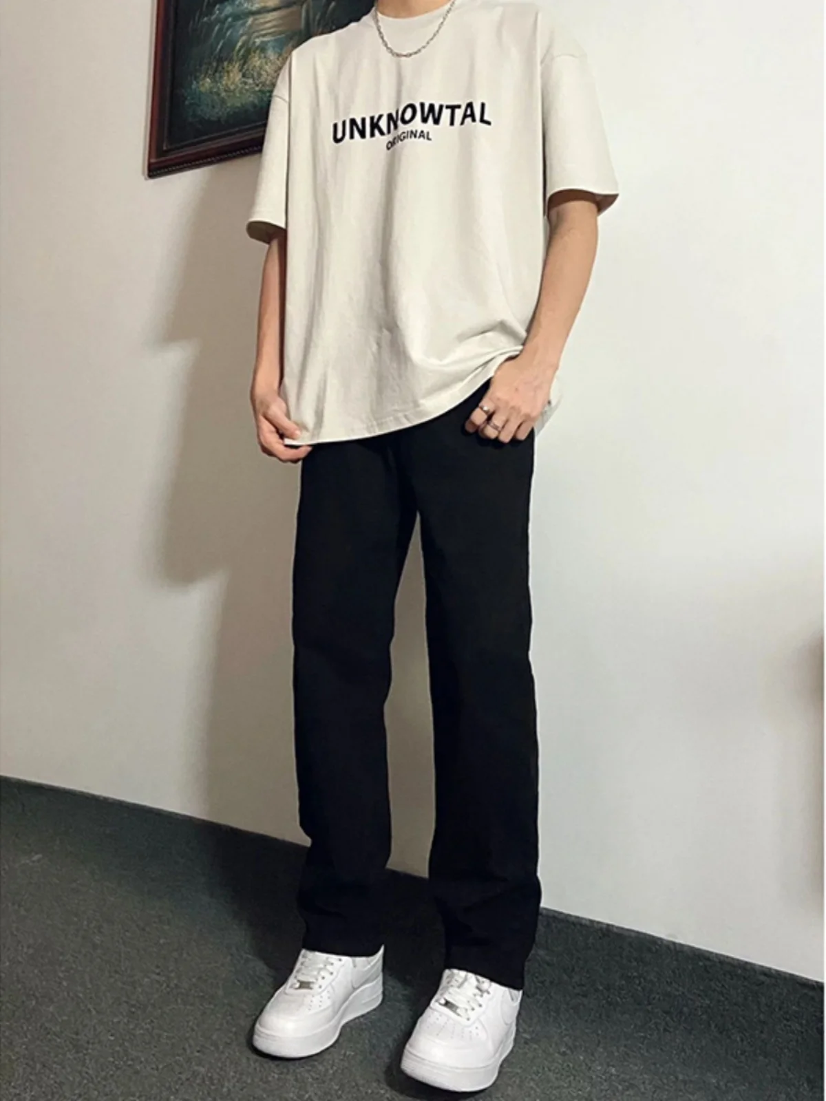 

Cleanfit Design Sensation Bla Men's Casual Pants Straight Leg Micro Flare Trousers for Government Officials Summer Sli