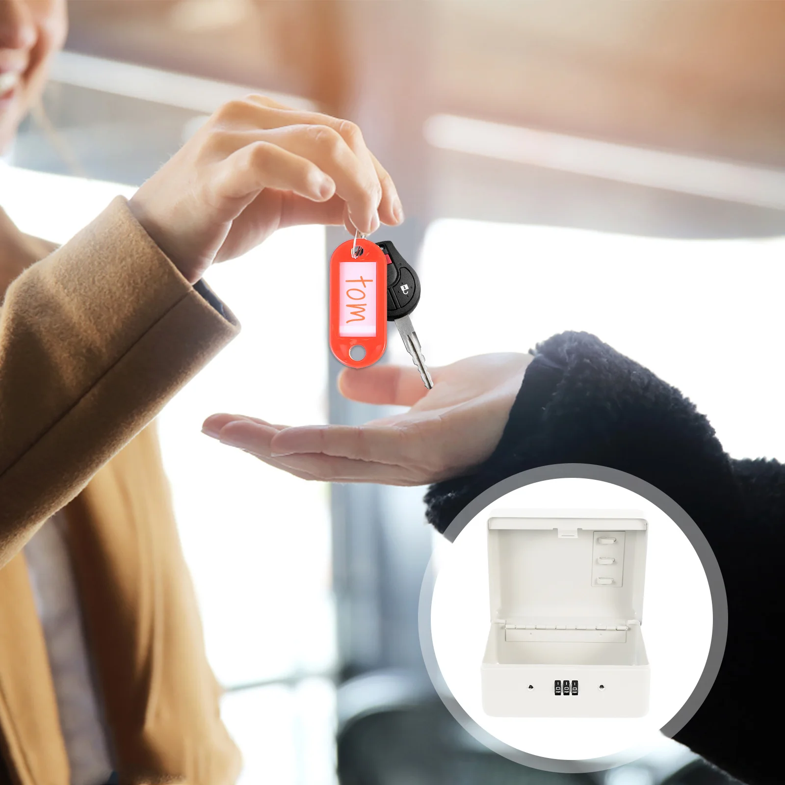 1Set كلمة المرور مفتاح اقفال الصناديق الحائط 6-فتحة الثقيلة مفتاح خزانة الأمن سعة كبيرة المنظم التخزين