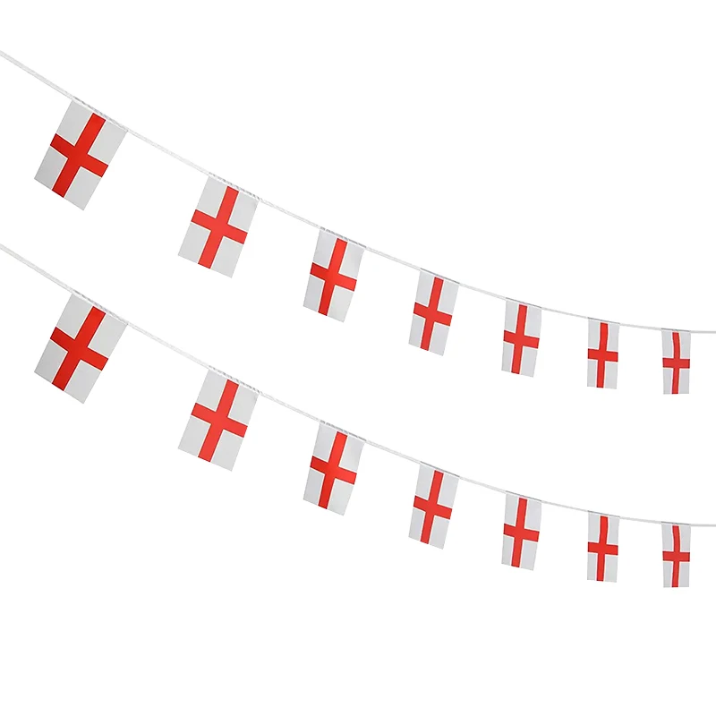 Aerlxemrbrae 20ชิ้น/ล็อต England Bunting ธง14X21ซม.ธง England String Banner Buntings เทศกาลวันหยุด