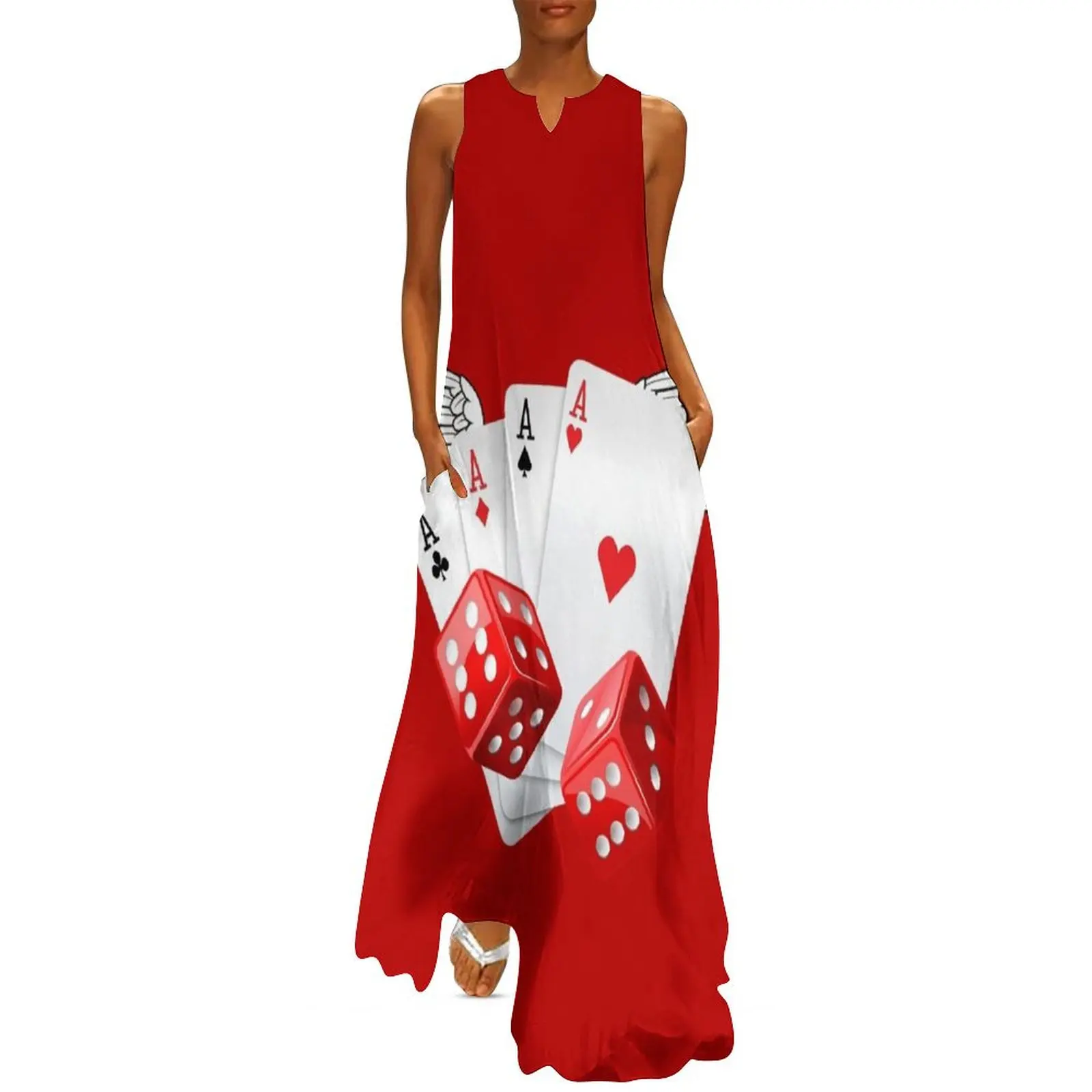 

Ace Poker cards with wings and dice. Long Dress beach outfits for women Women dresses summer