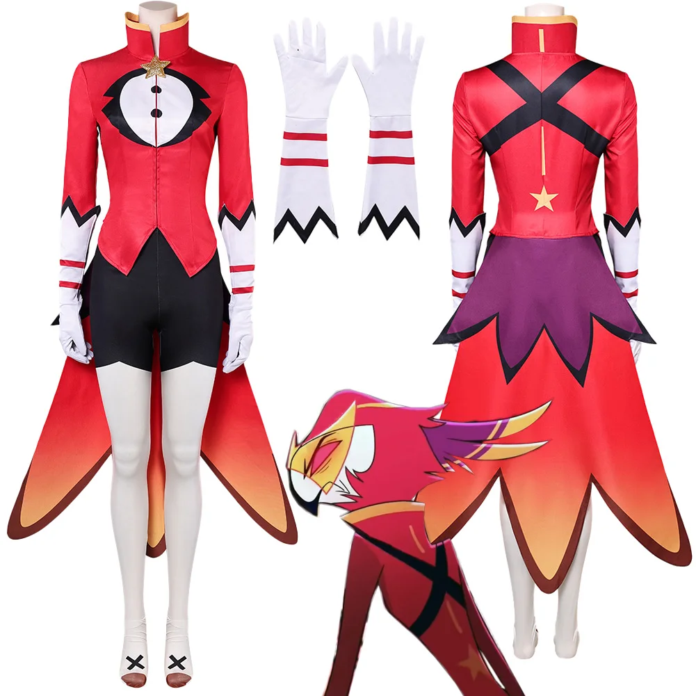 

Cartoon Evil Leader Vassago Vassago Cosplay Costume Red Uniform Jacket Pants Gloves Outfit Halloween Carnival Role Play Suits