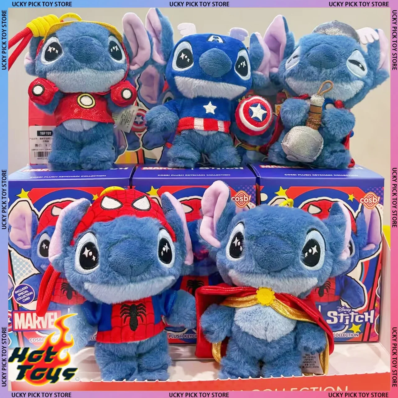 

Hottoys New Cosbi Marvel Stitch Most Want To Become Series Blind Box Superhero Mystery Box Pendant Keychain Stitch Boys Gift
