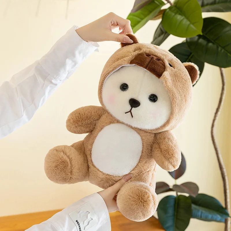 Oso de peluche de oso de lirio, Animal relleno transformador para niños, regalo de cumpleaños y Navidad, muñeco de peluche suave para niñas, almohada de abrazo para la hora de dormir
