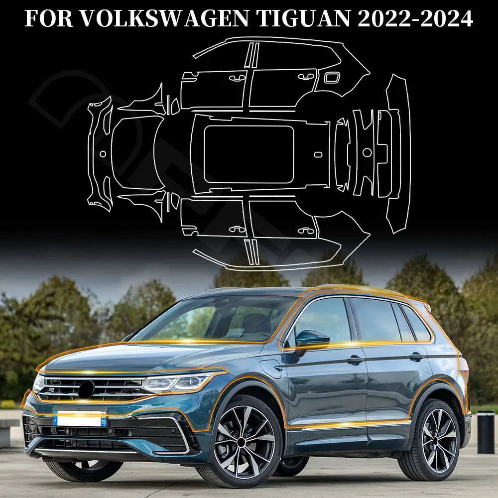 

For VOLKSWAGEN TIGUAN 2022 2023 2024 Car Paint Protection Film Pre-cut Body Sticker Anti-scratch Bra Kit Accessories Clear TPU
